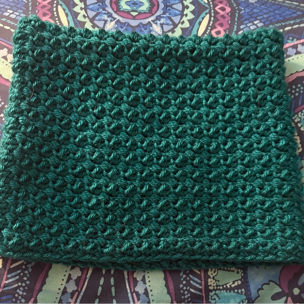 Handmade teal cat ear beanie